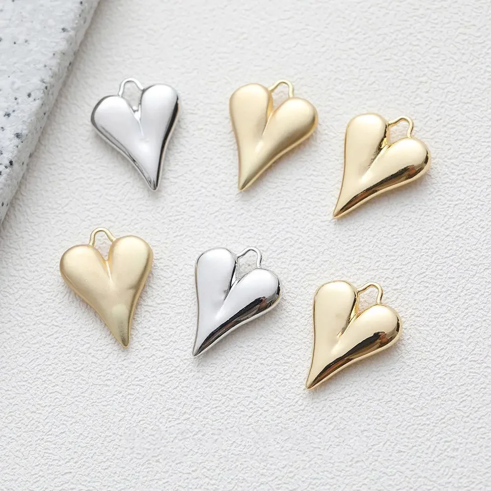 

4PCS 14k Gold Plated Love Pendant for Jewelry Findings Necklace Diy Earrings Supplies Hand Made Copper Accessories