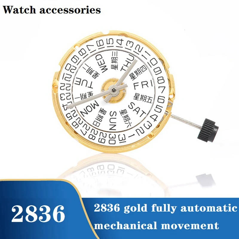 

2836 Watch Movement 2836 Gold Movement with Week Plate+Calendar Plate High-Precision Automatic Mechanical Movement