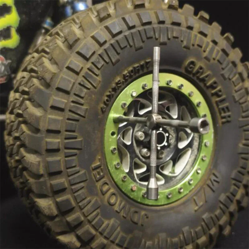 Rc الصليب المقبس الفولاذ المقاوم للصدأ صنع ل 1/14 تاميا التحكم عن بعد جرار مركبة يتم التحكم بها عن بُعد مقطورة أجزاء البناء مركبة Diy Hobb #4