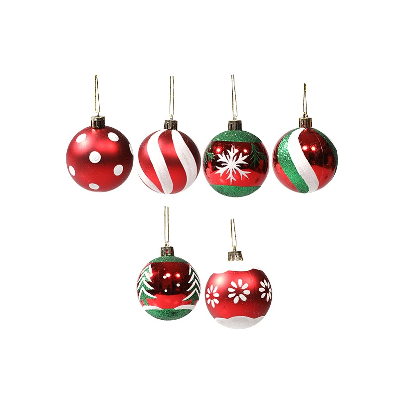 6pcs 6cm Painted Christmas Ball Christmas Tree Ornament Hanging Pendant Home Christmas Decoration Navidad New Year Gift