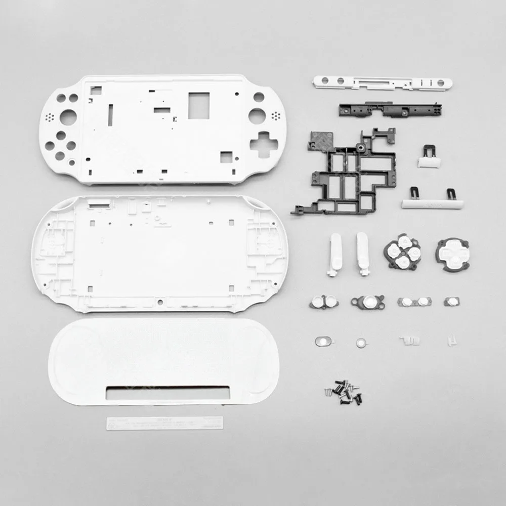 

1 комплект для psvita для ps vita psv 2000, пластиковый корпус, передняя и задняя крышка с кнопкой