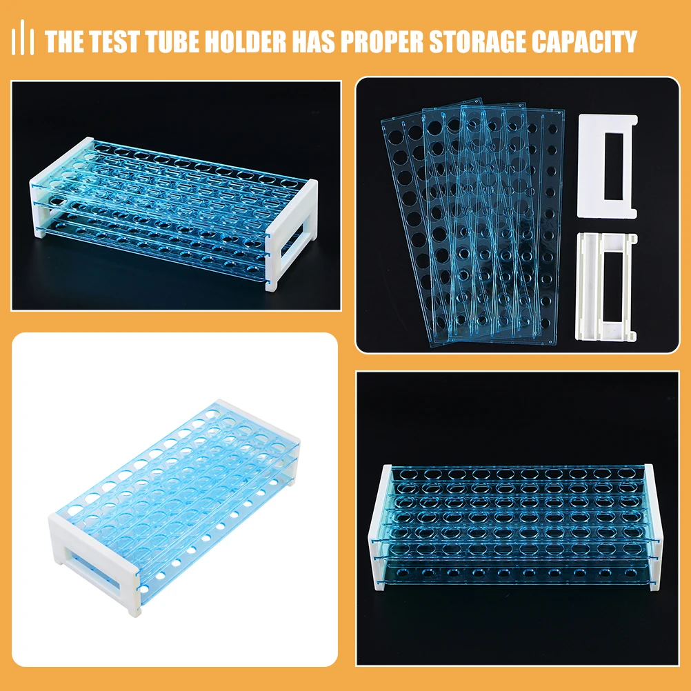 Test Tube Holder 50 Holes Laboratory Organizer Reusable Centrifuge Stand Racks Test Tubes Rack Testing Tube Rack