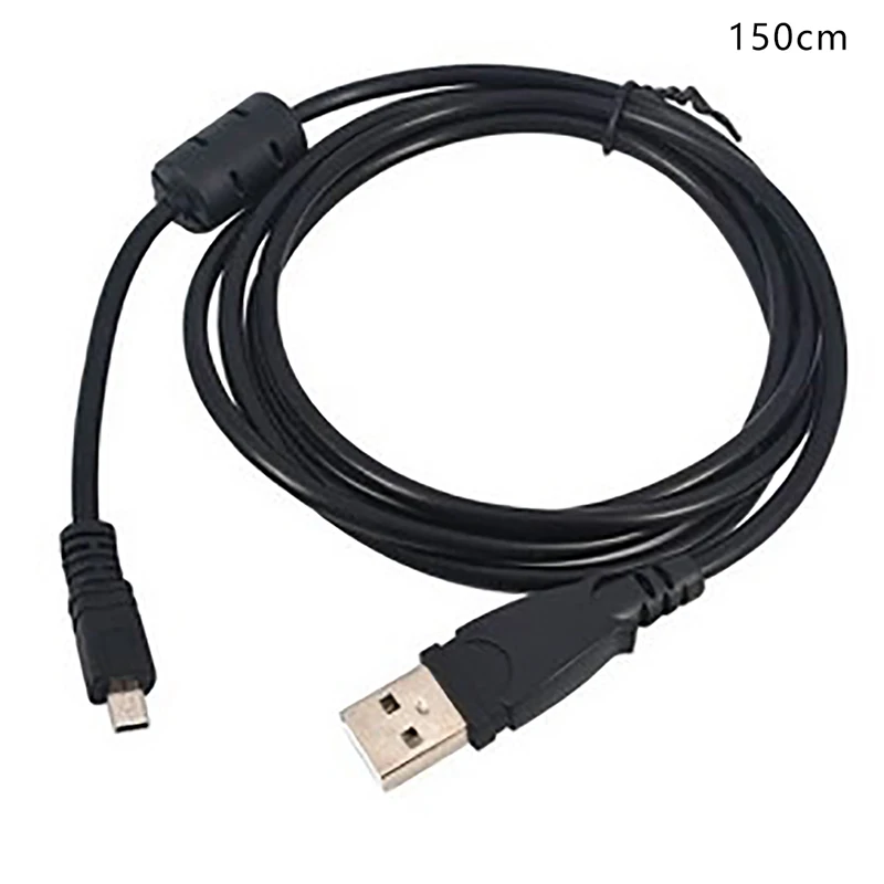 Cabo de Dados USB para Câmera, Transferência de Imagens e Vídeos, Cabo de Sincronização 8 pinos 150cm para Nikon Olympus Pentax Sanyo
