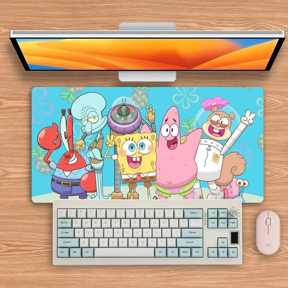 Bilibili Cartoon S-Spongebob Mouse Pad Big Keyboard Desk Computer PC Mat Notbook Pad