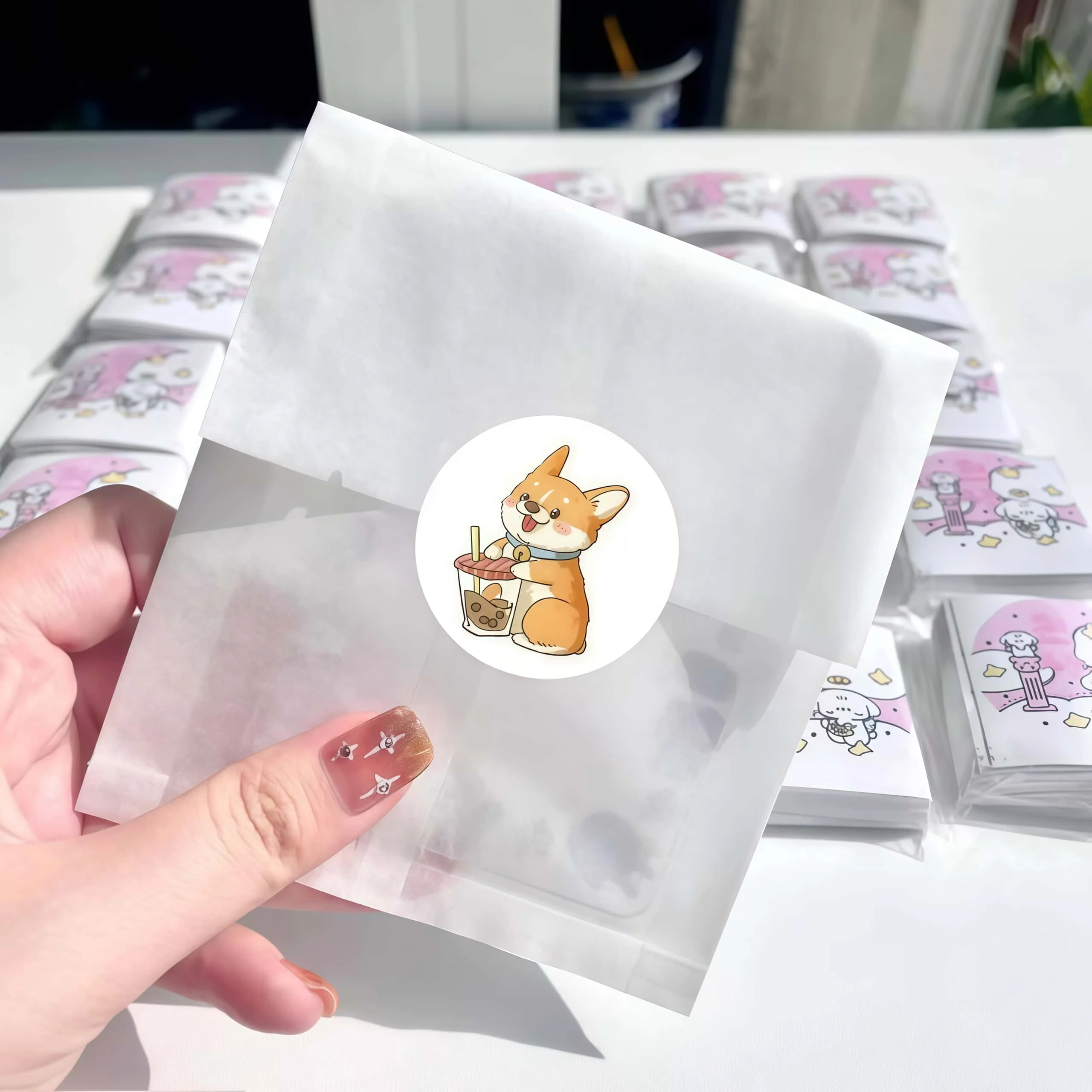 Rouleau d'autocollants Corgi Kawaii à jambes courtes, 500 pièces, décalcomanies de chien de dessin animé mignon pour bricolage, Journal et embellissement cadeau