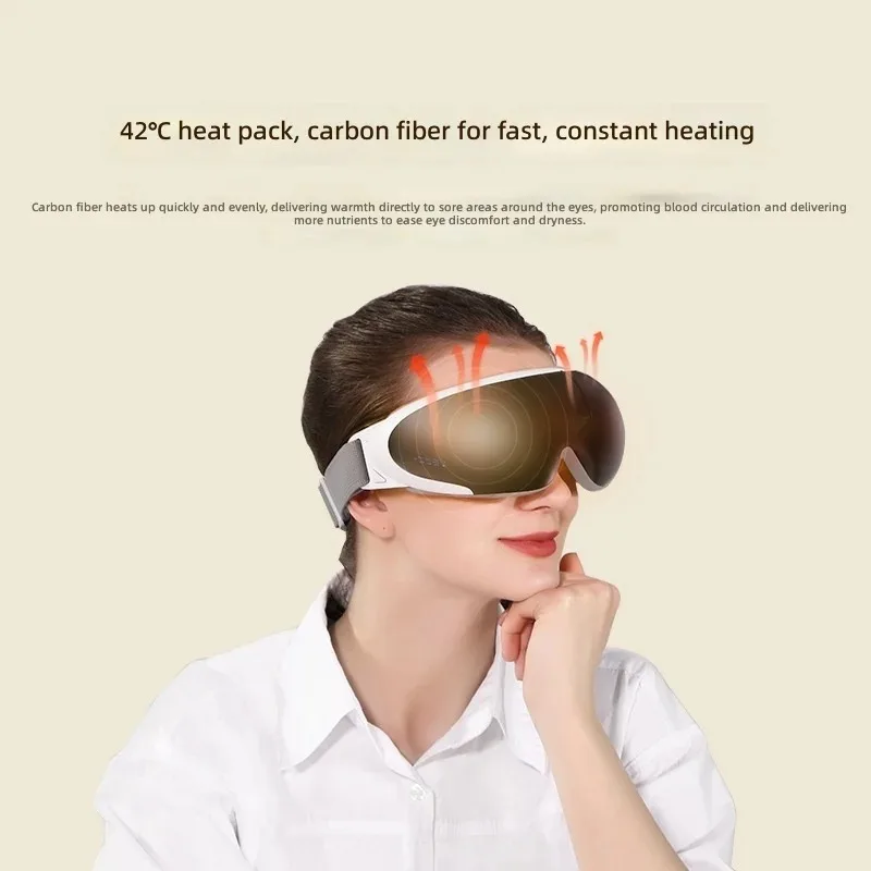 Eye Massager with Visual Display,Heat+Air Pressure + Vibration Therapy,Fatigue Relief Eye Care Device,Rechargeable Eye Massager