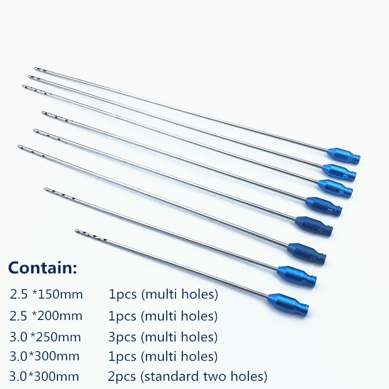 

Liposuction Cannulas set Porous Facial Fat Transplant Cannula Tools Set Needle Luer Lock