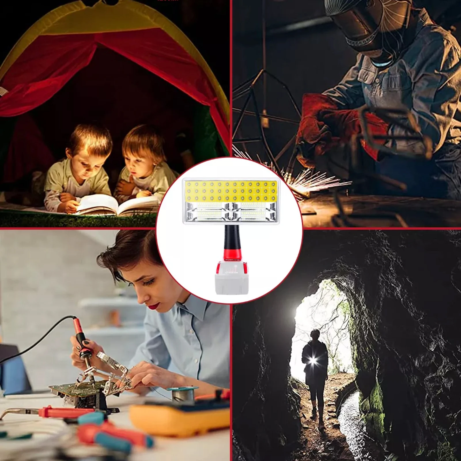 مصباح عمل ليد M18 لبطارية ليثيوم أيون ميلواكي ، مصباح عمل رأسي ، أداة كهربائية ، طوارئ ، 4200LM ، 40W ، 9 in