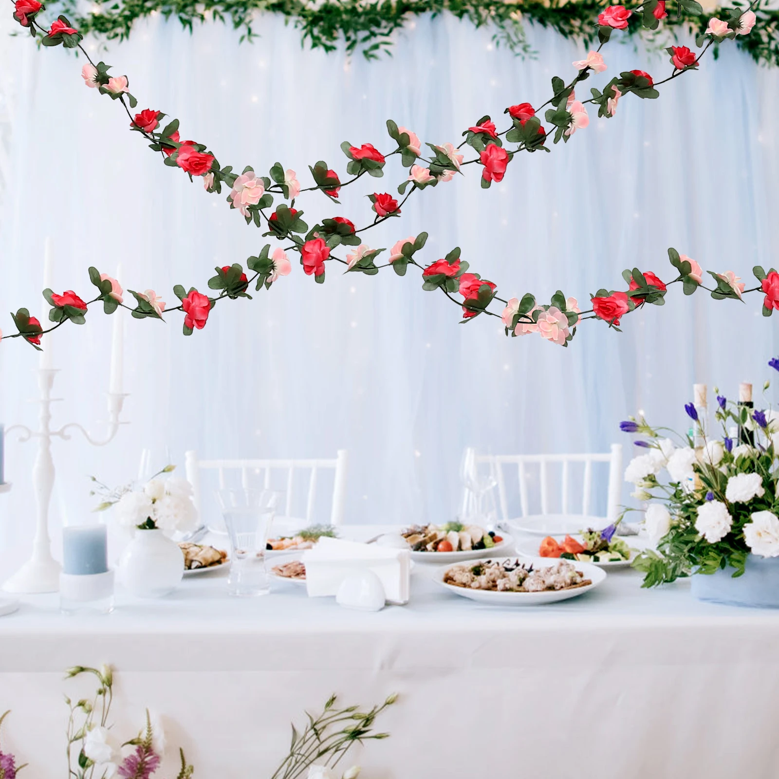 

Lifelike Fake Peony Vine Chic Colors Indoor Outdoor Decoration Bridal Shower Archway Floral Arrangement Artificial Flower Vine