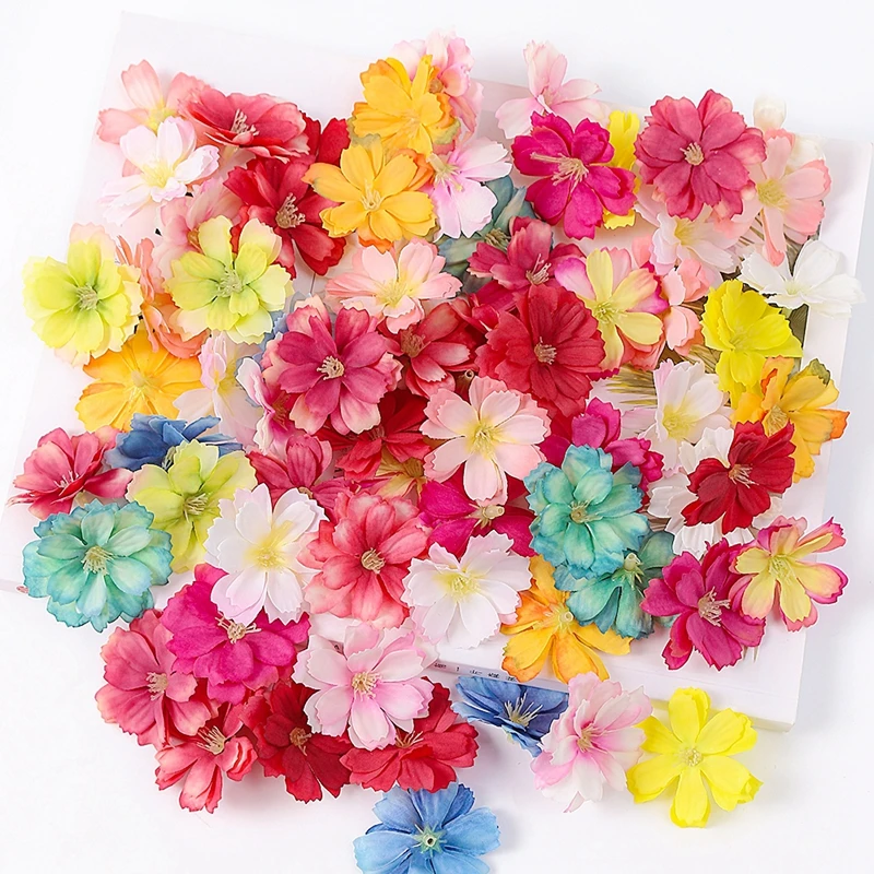 10/20/50Pcs Artificial Flowers Rose Head For Home Decor Marriage Wedding Decoration Fake Flowers DIY Craft Wreath Accessories