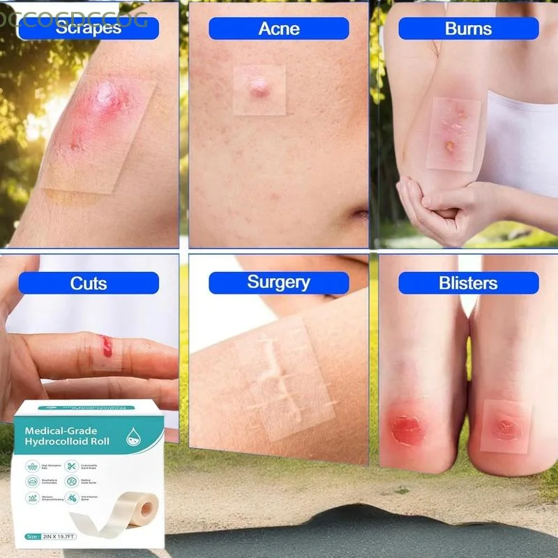 

"Durable Hydrocolloid Band Aid Roll for Comprehensive Wound Care, Extra Thin and Soft, Water-Proof, Self-stick Scar Patch Tape