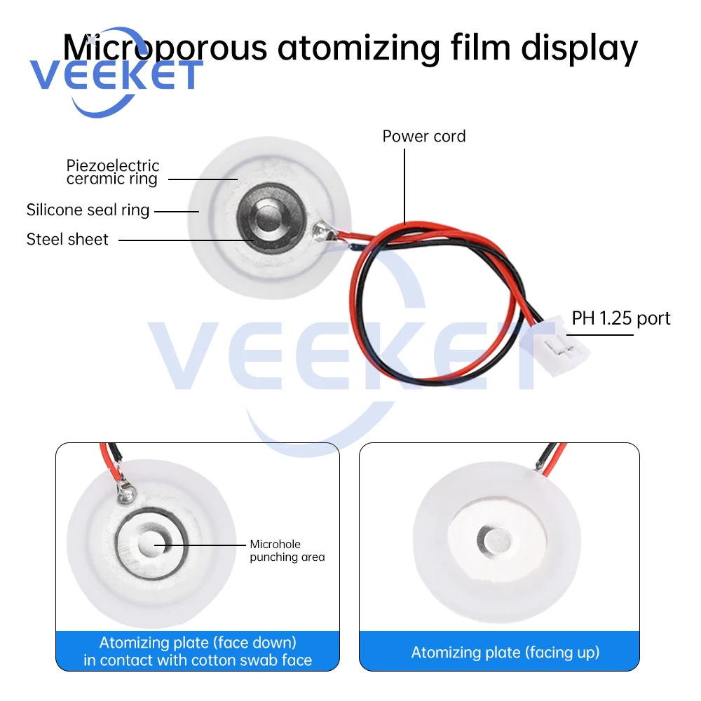 وحدة رذاذ بالموجات فوق الصوتية تيار مستمر 5 فولت رذاذ واحد من النوع C مع كشف مضاد للحرق الجاف اللامائي للترطيب