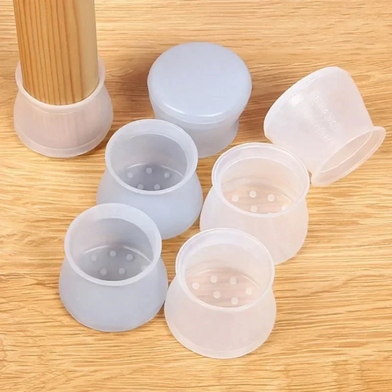 20pcs Square Round PVC Table Leg Caps Furniture Feet Covers Wear-Resistant Anti-Slip Floor Protectors for Chairs Tables & Sofas