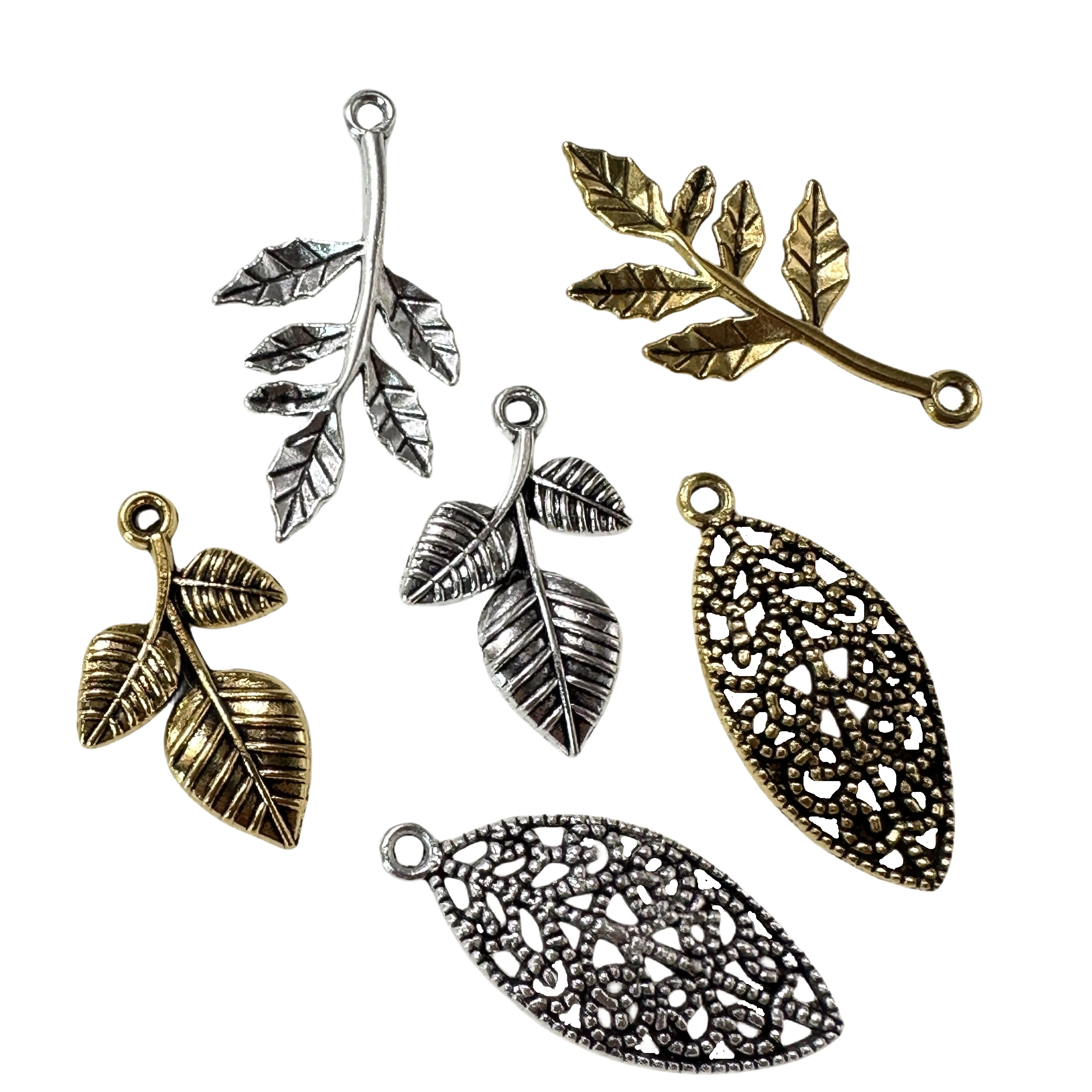 15pcs 3 Style Charming Hollow Leaves Necklace Pendant Supplies DIY Classics Beaded Bracelet Connector Accessories Wholesale