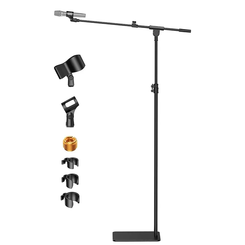 

Free Shipping Mic Stand Floor, Boom Arm Floor Microphone Stand Height Adjustable Heavy Duty with Iron Base for HyperX SoloCast,