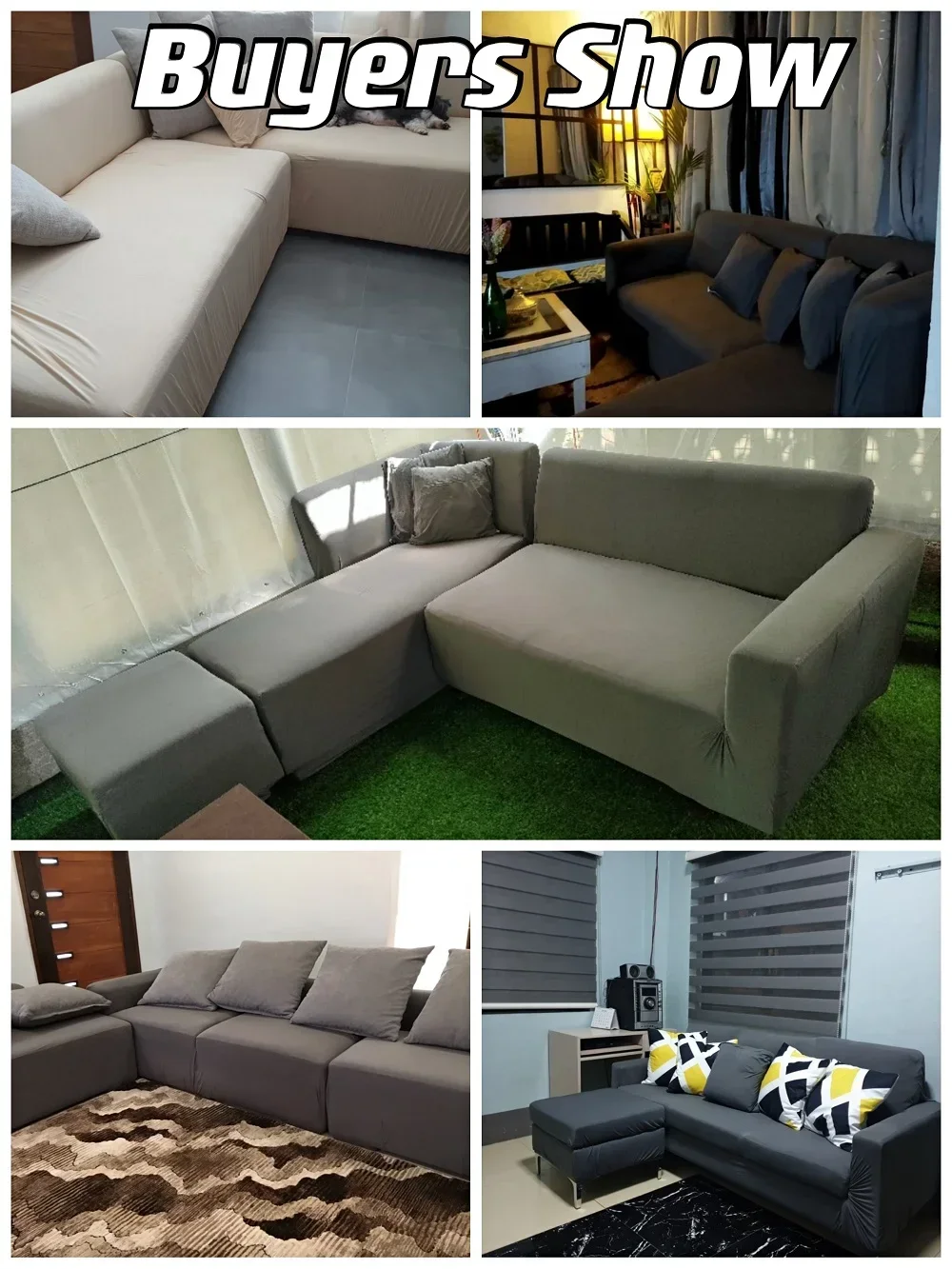 Solid Color Elastic Sofa Covers for Living Room Spandex Sectional Corner Sofa Slipcovers Couch Chair Cover 1/2/3/4 Seater