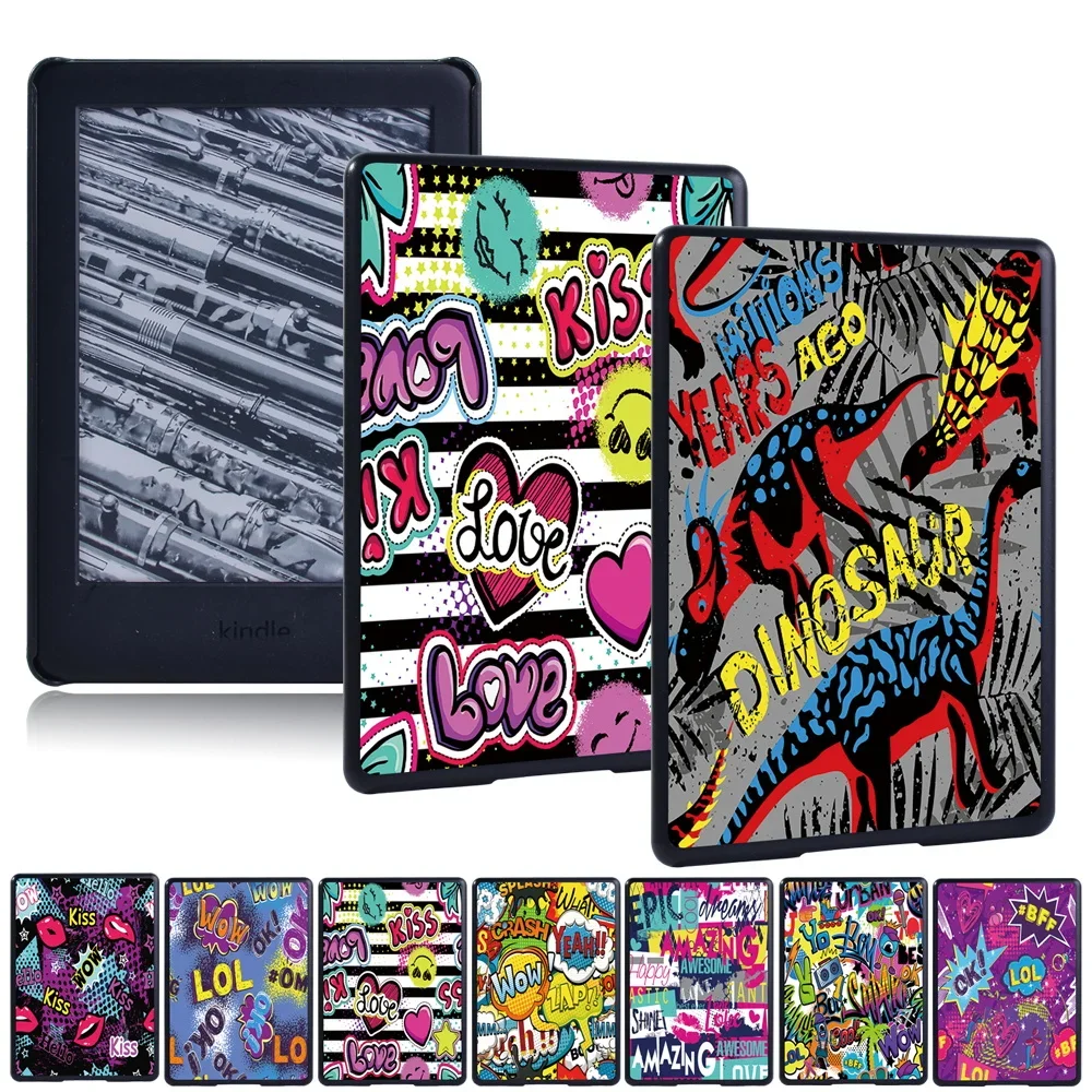 

Tablet Case Cover for Kindle Paperwhite 1/2/3/4/Kindle 8th Gen 2016/Kindle 10th Gen 2019 Graffiti Art Print Plastic Hard Shell