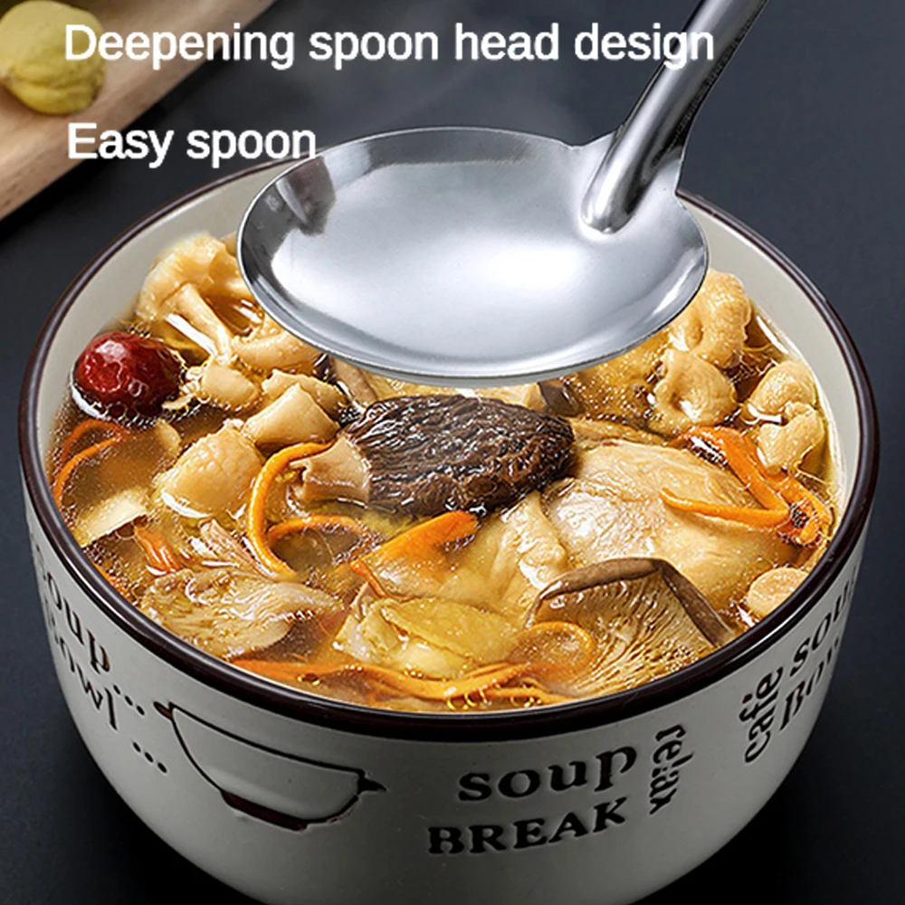 Soup Spoon Versatile High-quality Stainless Steel Dining Tools Hot Pot Cutlery Public Dining Budget-friendly Stainless Steel