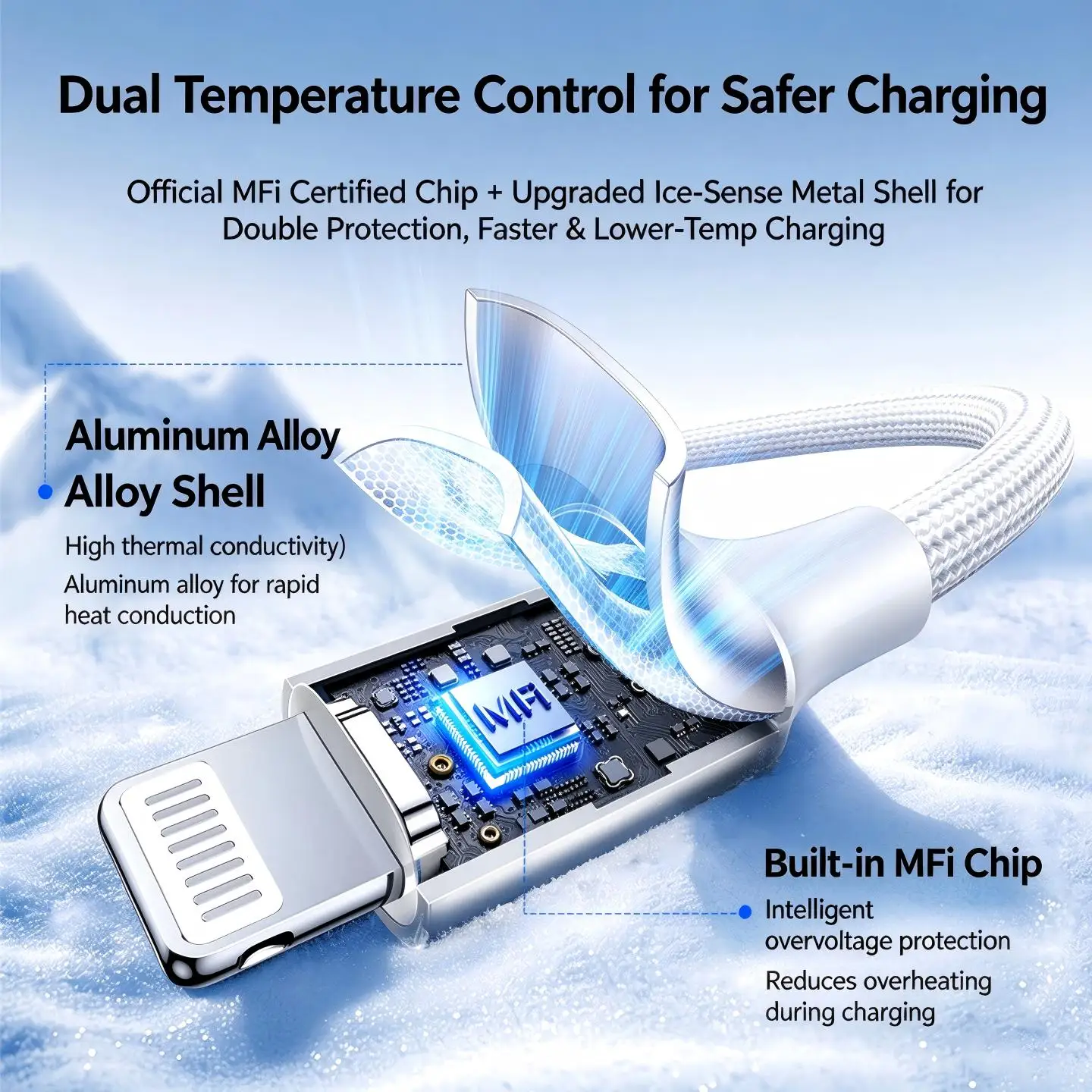 UGREEN Kabel MFi USB Typ C do Lightning do ładowania Apple iPhone 14 13 12 8 iPad PD Szybkie Ładowanie Pleciony Krótki 25cm Długi 2m — zdjęcie produktu 3