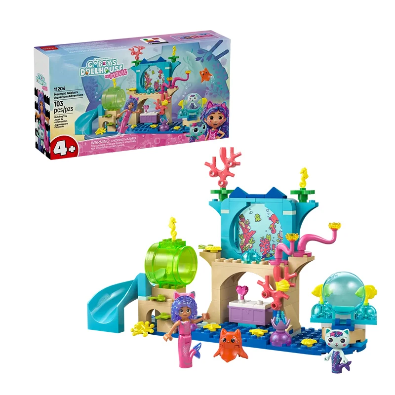 

Lego Mermaid Cat and Gabby's Aquarium Adventure Building Toy Детская развивающая игрушка Праздничный подарок Легко собрать