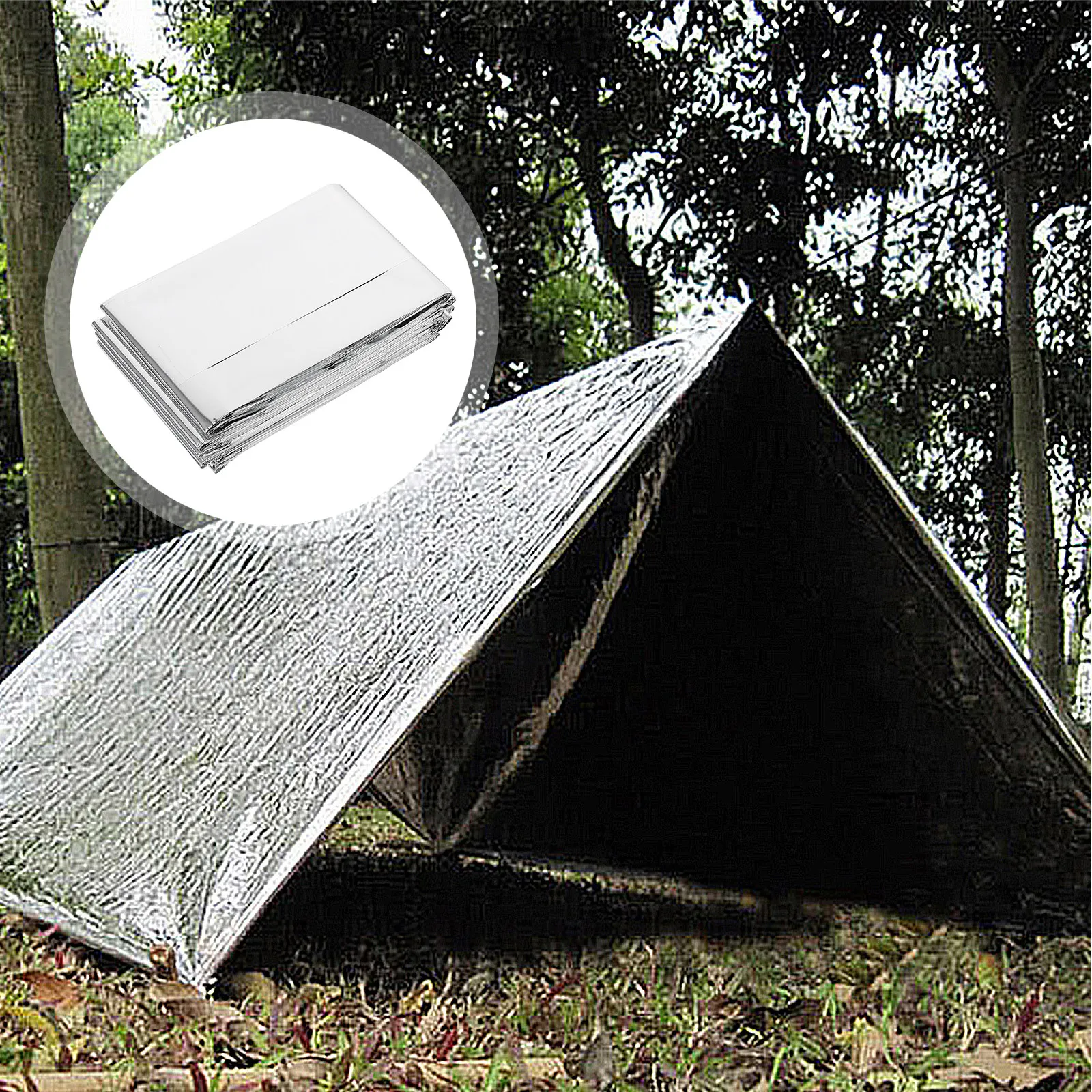 

1pc Emergency Blanket Lightweight Compact Survival Gear For Outdoor Thermal Protection Space Rescue Aluminum Foil Safety Blanket