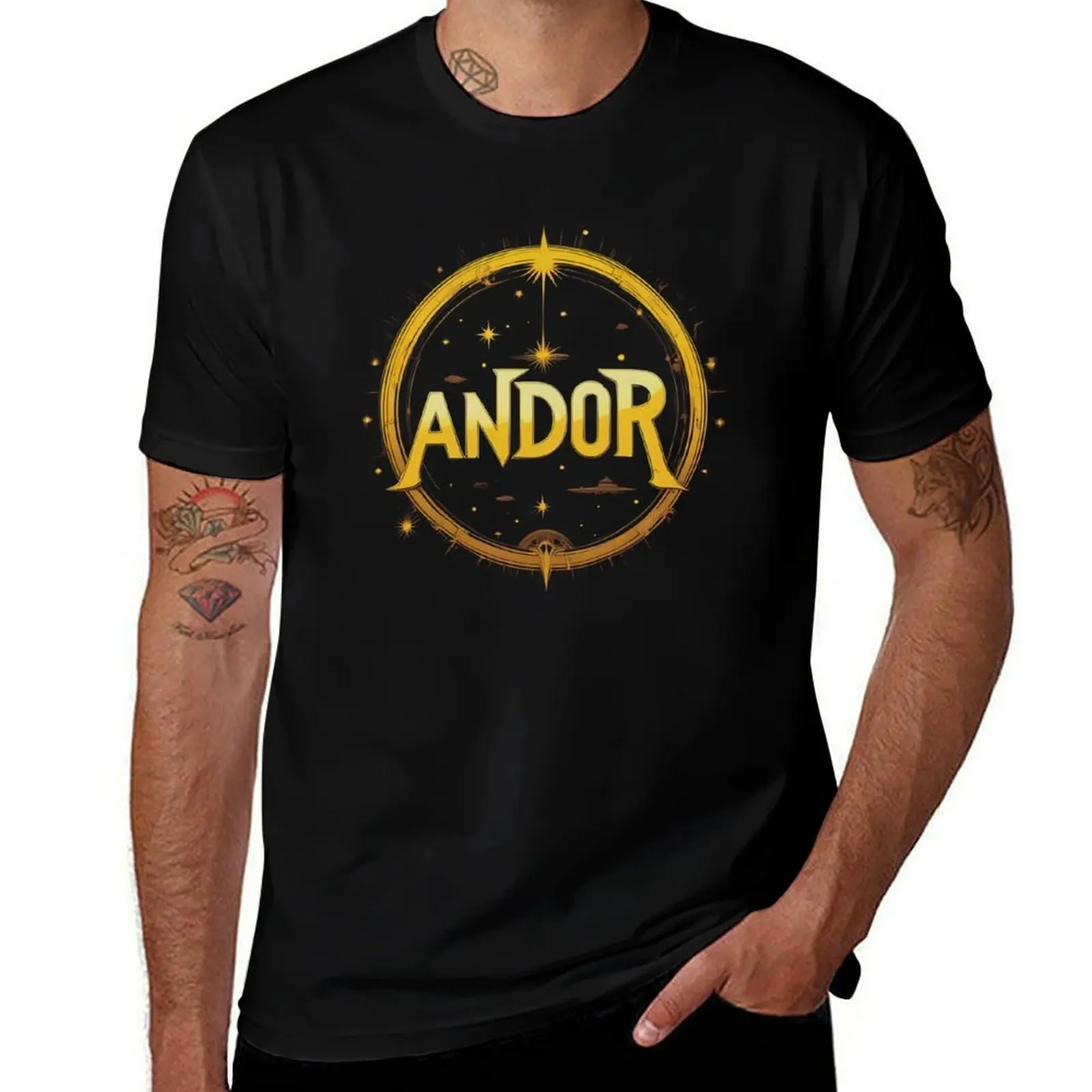 

Andor Golden Galaxy T-Shirt summer top T-shirts oversize vintage funny t shirts for men