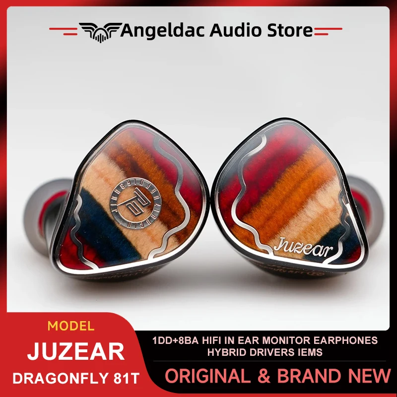 JUZEAR Dragonfly 81T 1DD+8BA HiFi In Ear Monitor Auricolari Driver ibridi IEM con spine intercambiabili da 3,5 + 4,4 mm