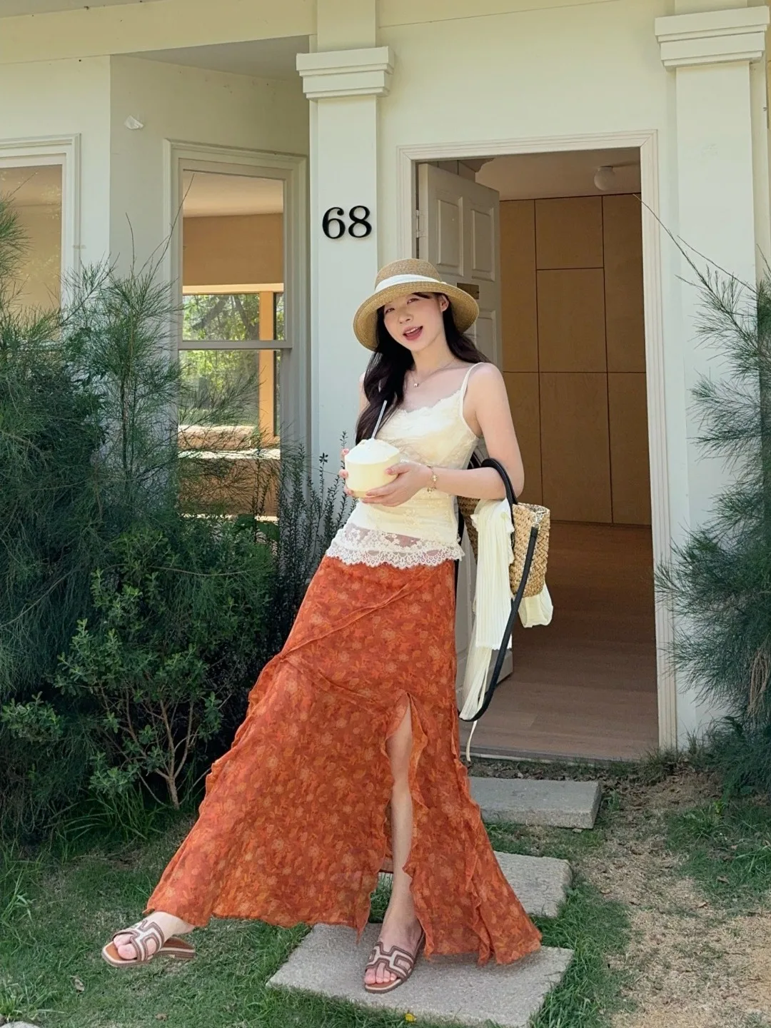

High Waist Asymmetrical Split Half-length Skirt Women's Summer 2026 New Fashion Pure Desire Lace Trim Long Skirt