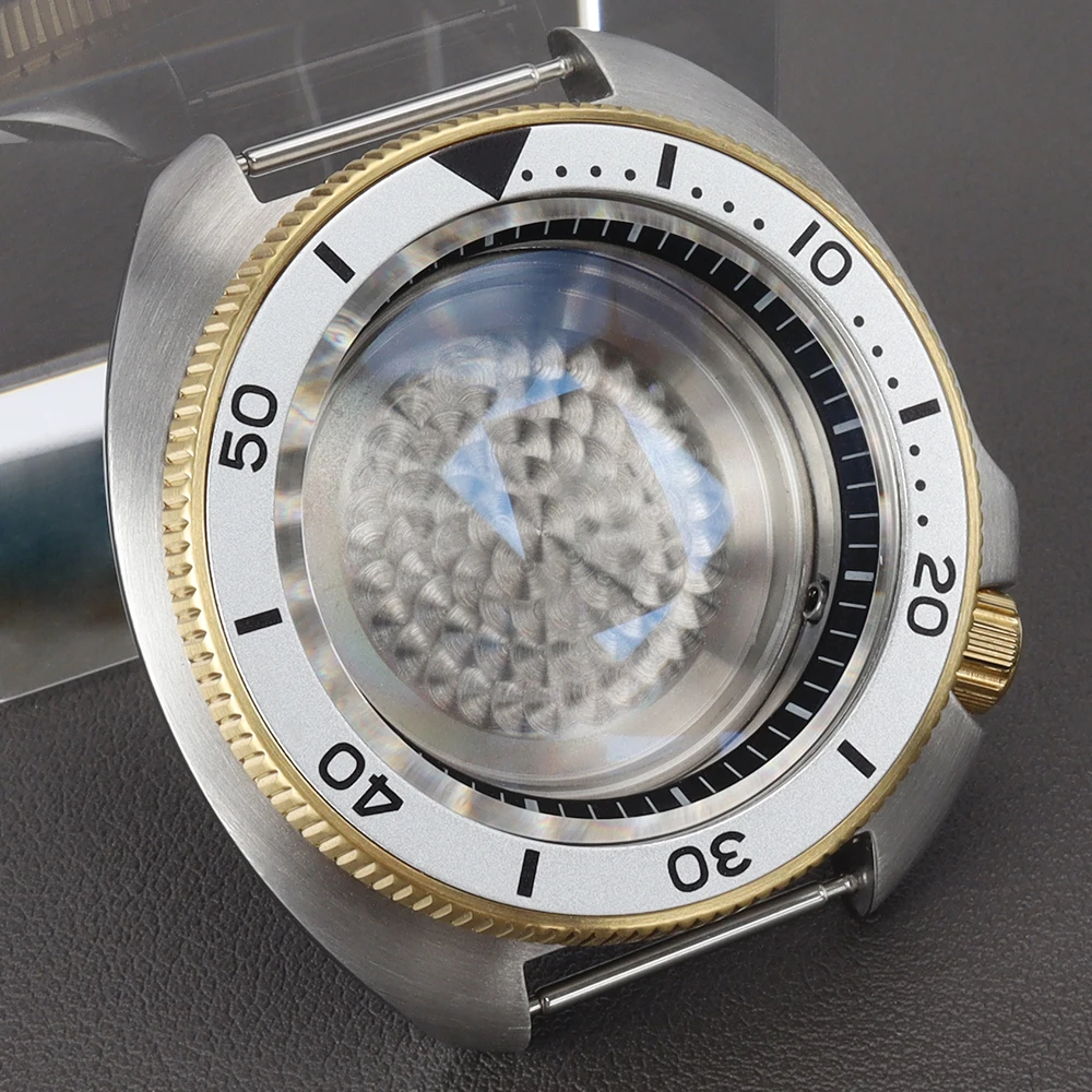 44mm Luxus-Taucheruhrgehäuse NH35 NH36 Gehäuse Uhrenzubehör für SKX 6309 6105 Turtle Mod Saphirglas mit 4.1 Krone 10ATM – Detail 2