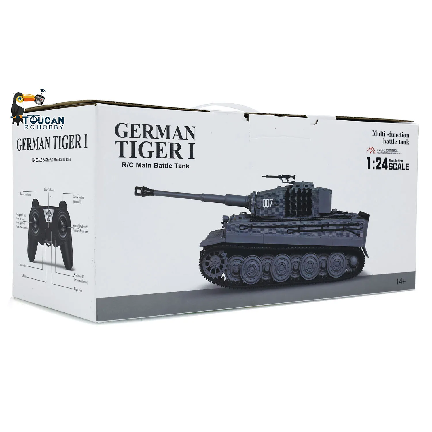 Em Estoque: Novo Tanque de Batalha RC Taigen 1/24 Tiger I com
