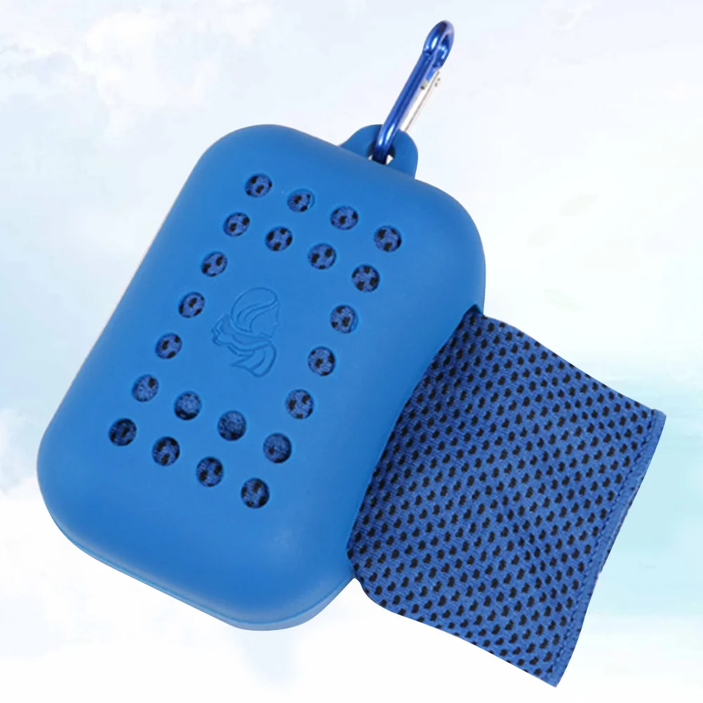 

Темно-синее охлаждающее полотенце для занятий спортом на открытом воздухе, портативный быстросохнущий спортивный аксессуар из полиэстера для бега, пешего туризма, тренажерного зала, полиэстеровое полотенце