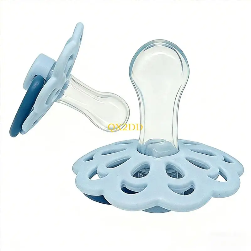 

QX2D Нежная успокаивающая пустышка для младенцев с милым цветочным дизайном и бантиком