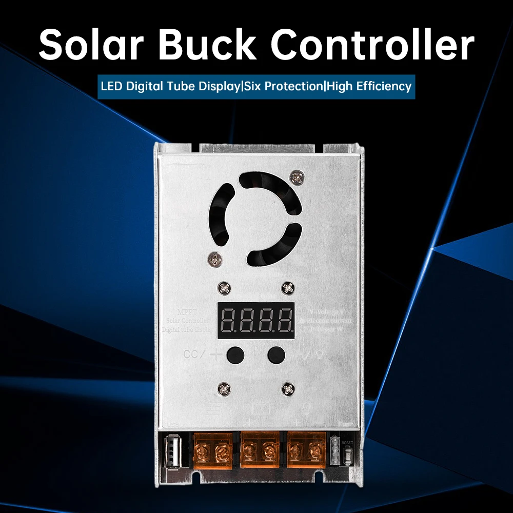 20A MPPT Solar Controller DC18~80V Input Adjustable Buck Controller 12V 24V Auto Recognition High Efficiency Voltage Inverter