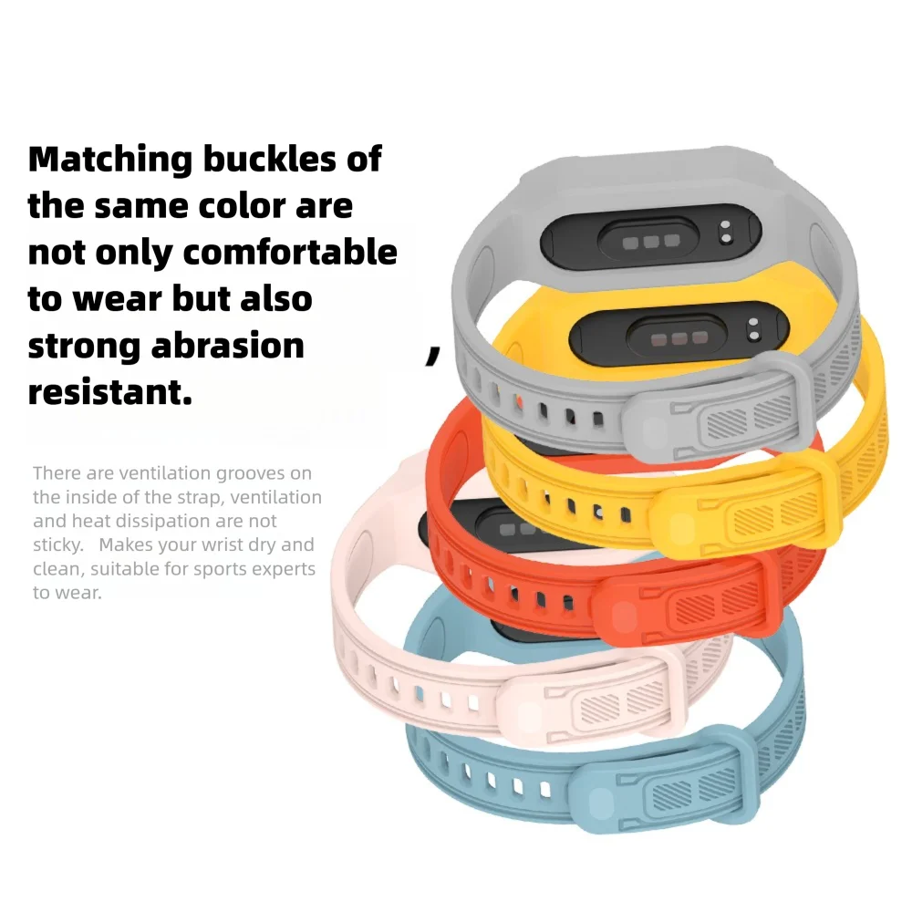 Integrated Watch Strap For Xiaomi Band 3/4/5/6/7/8/9 Stable Buckle Quick Release Skin-friendly Silicone Watch Band Men Women