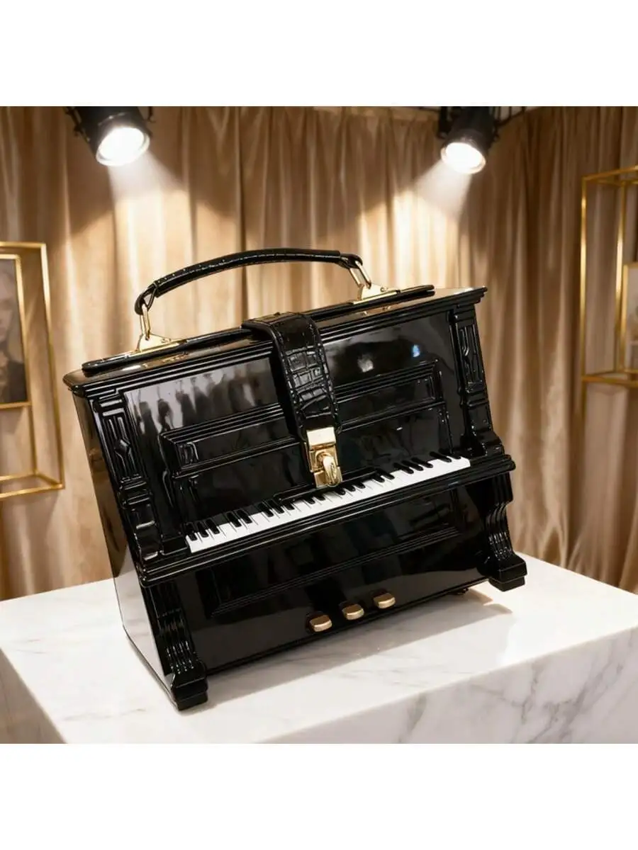

Piano Shaped Handbag For Women, Luxury Evening Clutch Bag With Keyboard Design