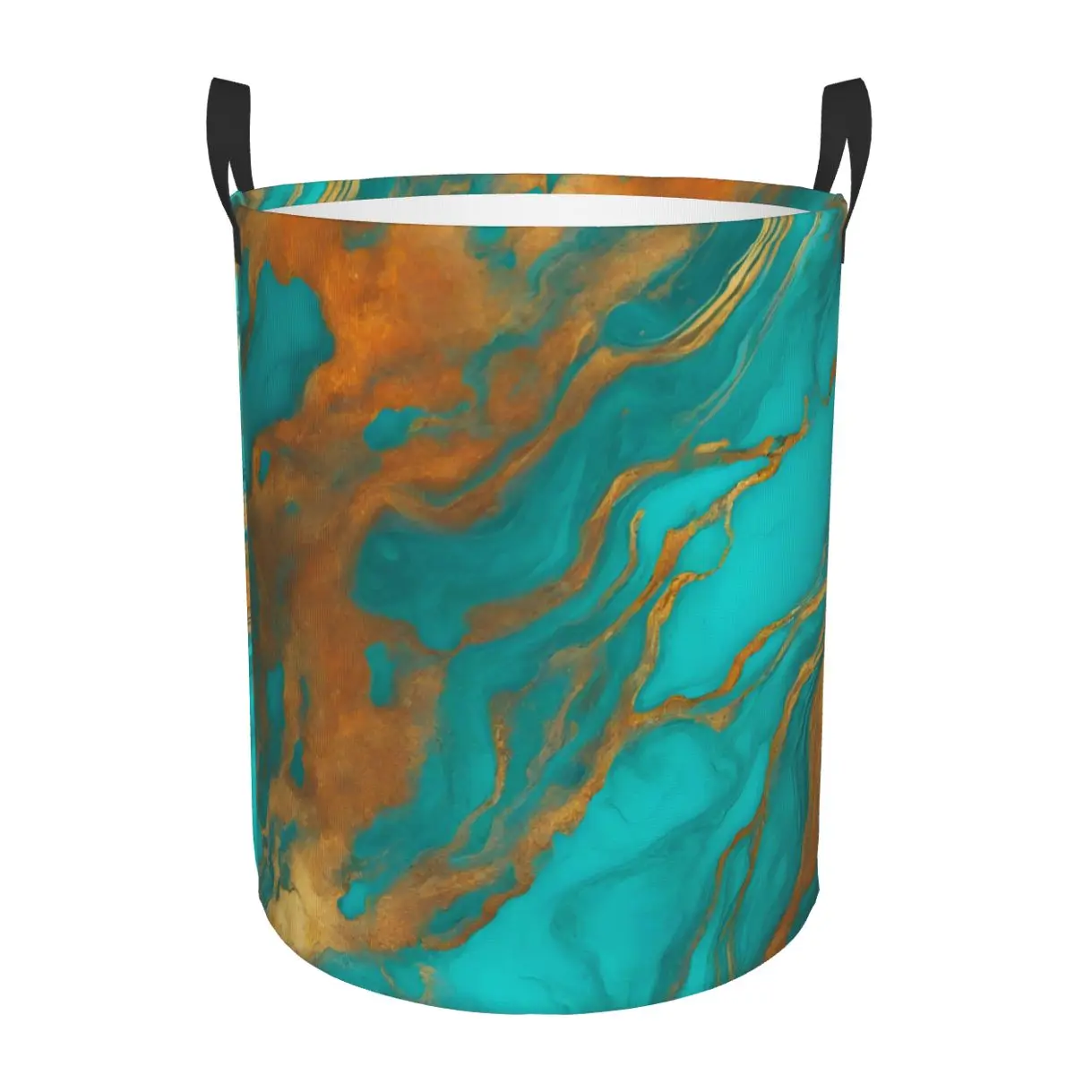 Preppy شيك الحديثة الملونة الذهب الفيروز الأزرق الرخام سلة الغسيل الملابس القابلة للطي تعيق اللعب المنظم صناديق التخزين