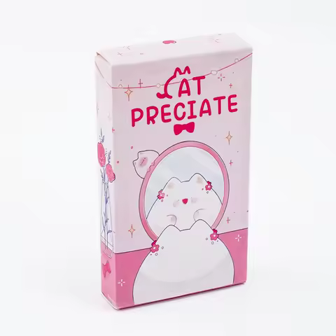 Cat Preciate Tarot 48 Cards(22 Major &amp; 26 Oracle Cards) English Visions Divination Edition Deck Board Playing Games 10.4x6.1cm