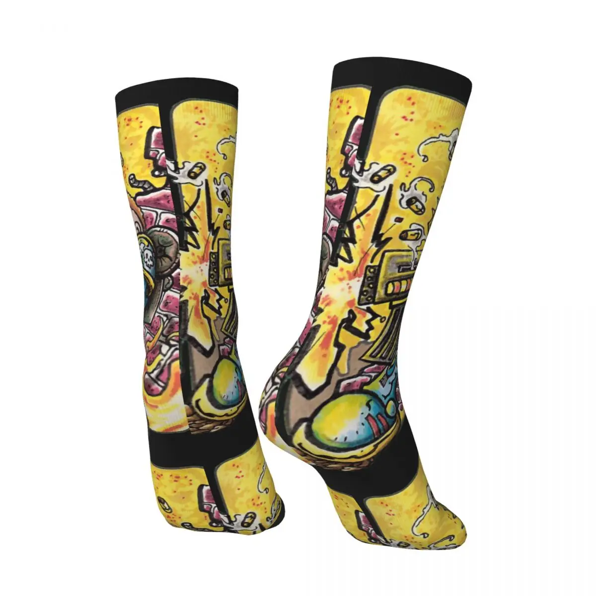 Funny Crazy compression Gene Sock for Men Hip Hop Harajuku Garbage Pail Kids Cartoon Film Happy Seamless Boys Crew Sock