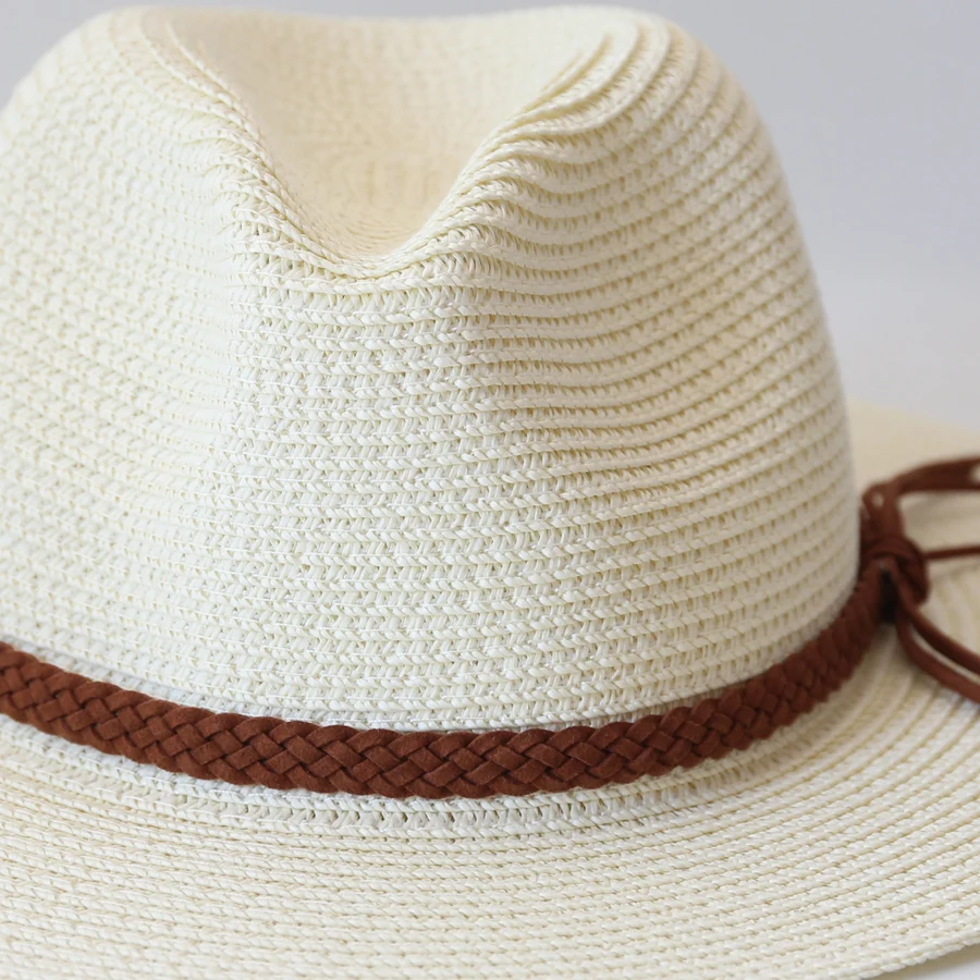 Damen Herren Strohhut mit breiter Krempe, Fedora, Sommer, Strand, UV-Schutz, Sonnenhut, UPF-Strohhut für Damen – Detail 22