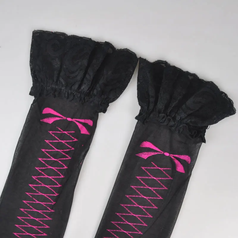 Women Sheer Sexy Stockings Lace Top Thigh High Stockings Over The Knee Long Socks Nightclubs