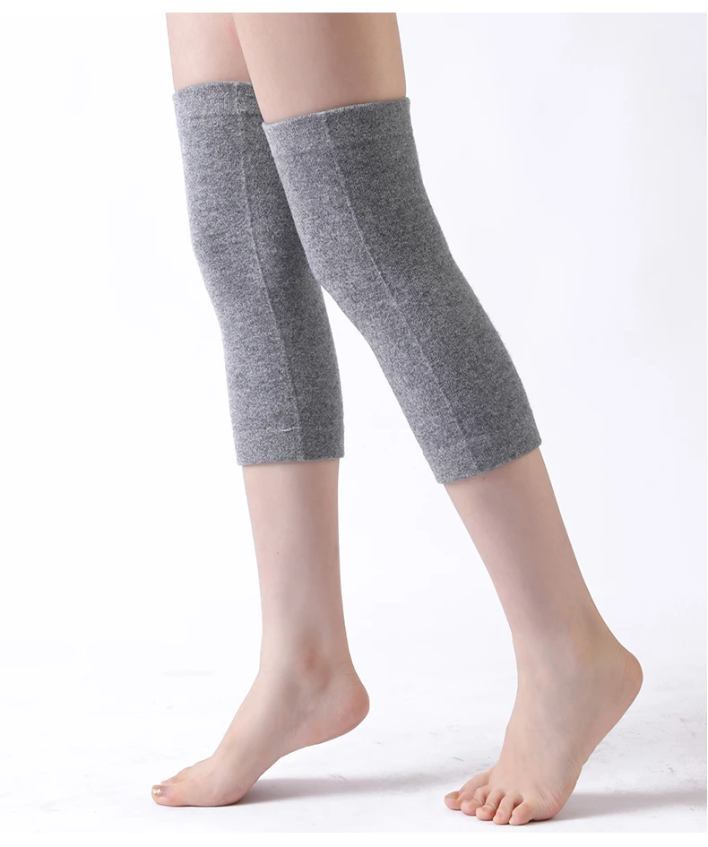 100% wolle Unisex Knie Hülse Solide Winter Kältebeständig Warme Knie Männer Gestrickte Hohe Kniescheibe Knie Protektoren Beinlinge Frauen Herbst – Detail 6