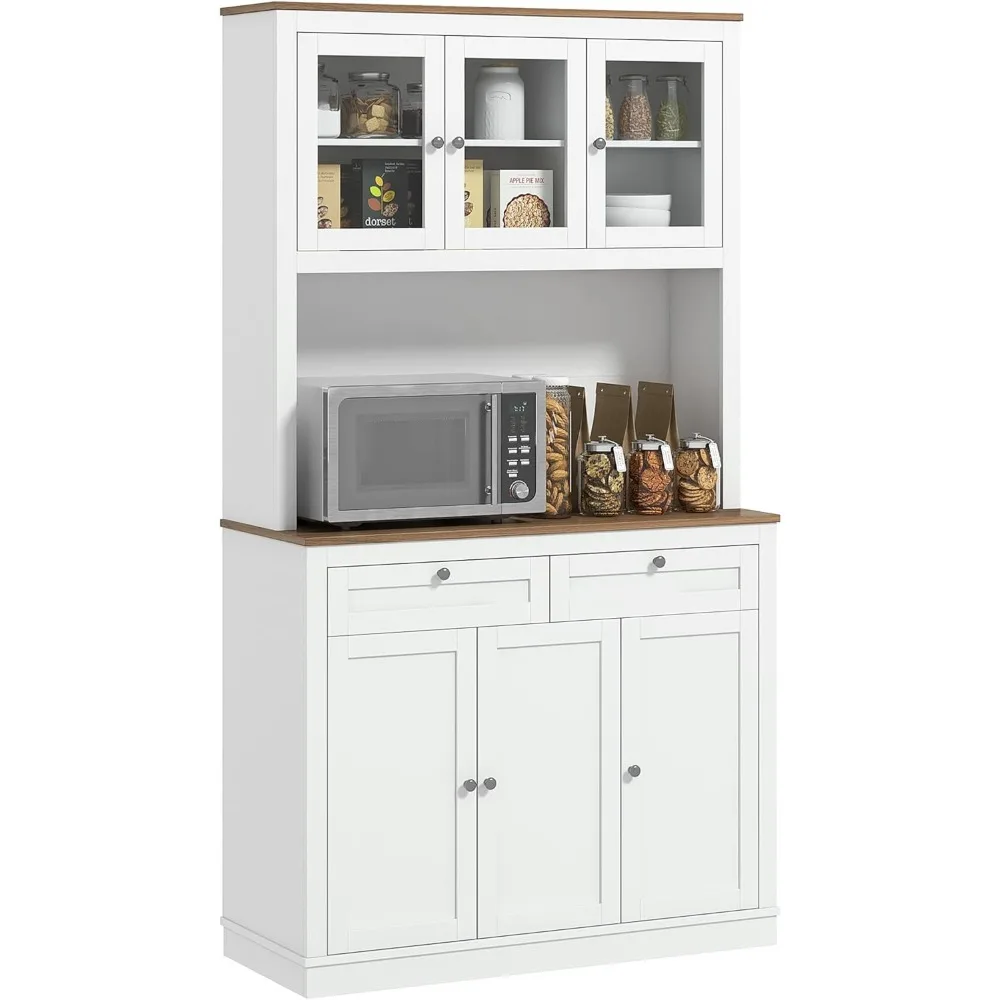 

kitchen utensil cabinet, independent kitchen stove with microwave holder, 2 drawers and adjustable shelves, bar cabinet