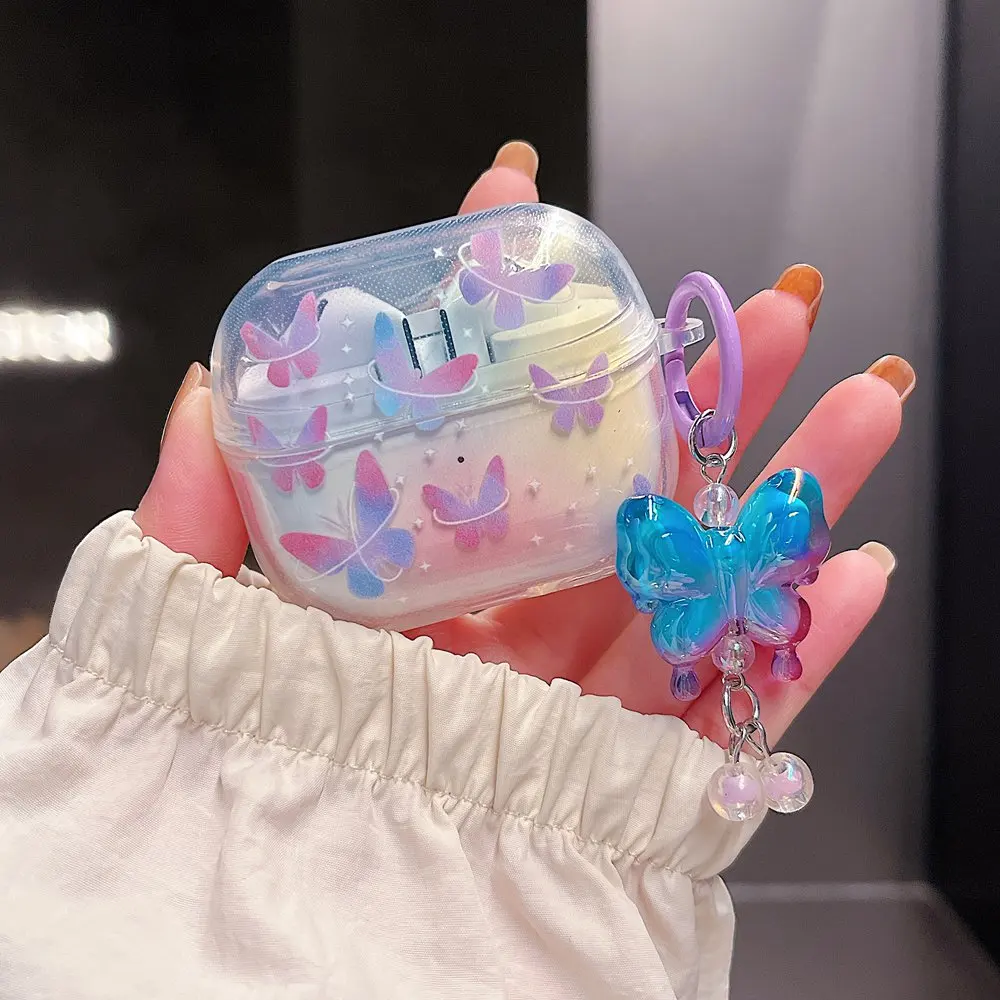 Cute Butterfly Shockproof Case For Samsung Galaxy Buds 3 Pro Buds3 Pro Buzz 3 Pro Soft Cover Clear Earbuds Accessories Sleeve