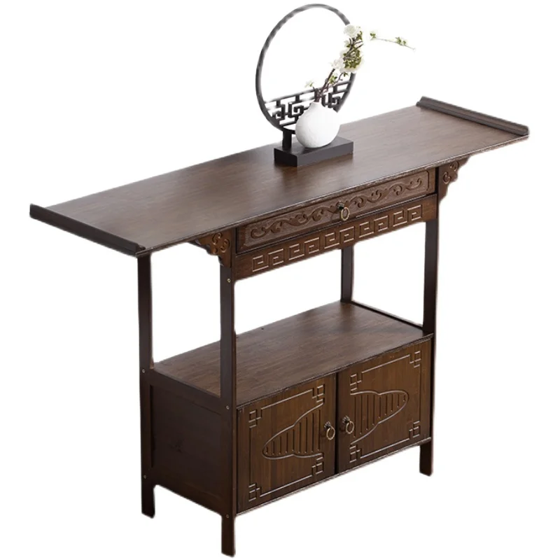 PQF Console Tables Wall Table Solid Wood Entrance Cabinet Side View Living Room a Long Narrow Table