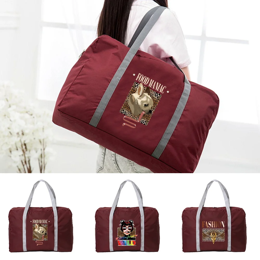 Leopard Printed Large-capacity Portable Travel Bag Unisex Travel Accessories Foldable Portable Storage Bag
