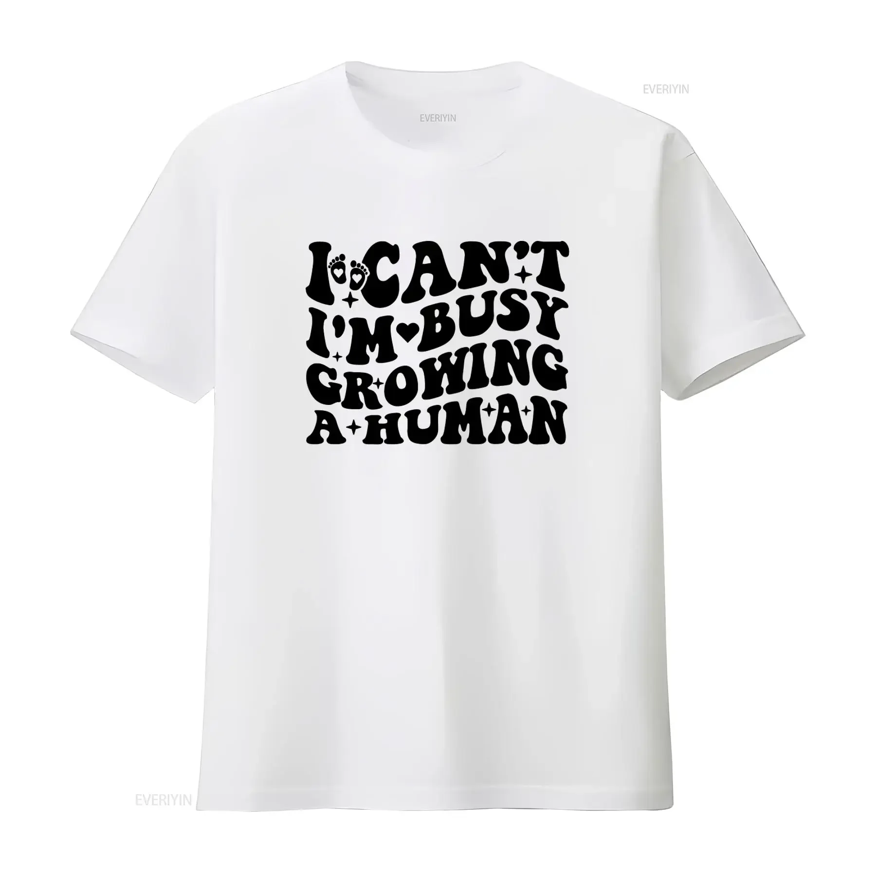 I Can'T I'M Busy Growing A Human T Shirt Pregnancy Funny Mom To Be Baby Reveal Pregnant Life  vintage Washed Casual Stretched