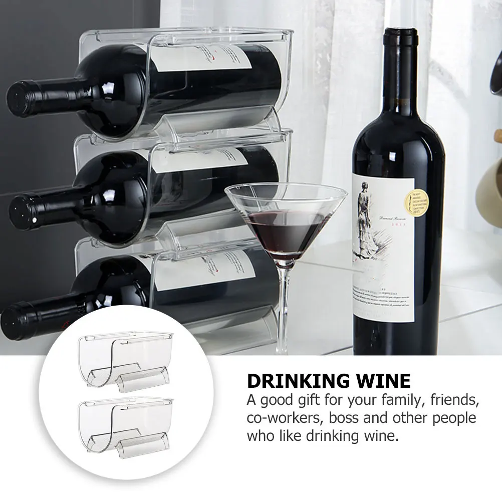 

2Pcs Free Standing Wine Bottle Organizer Business Gift for Family Friends Co-Workers Stackable Wine Racks Water Bottle Holder