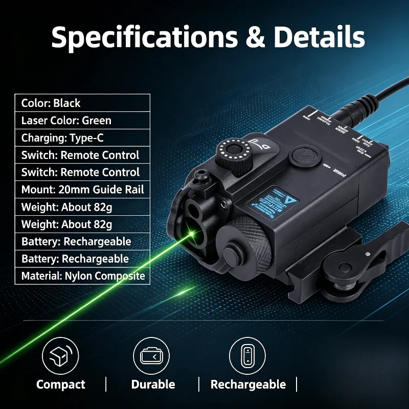 External Remote Switch Laser Module Adjustable Beam Calibration Rechargeable Hobby Model Build Upgrade Accessory