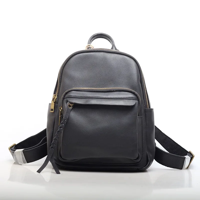 

Zency New Vintage Style Schoolbag Leather Shoulder Bag Vintage Cowhide Large Backpack For Campus College Students For Winter
