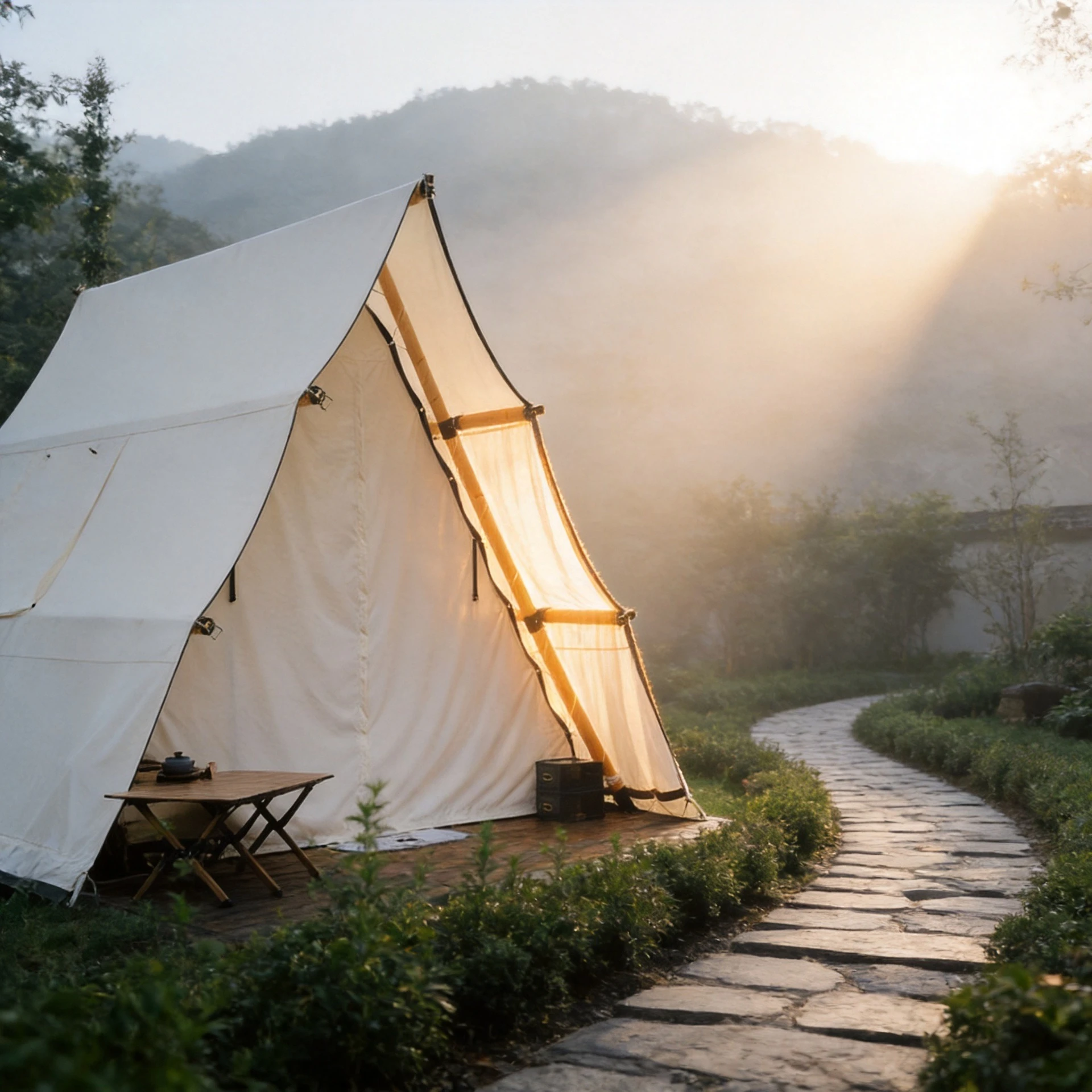 Outdoor hotel tent wild luxury homestay landscaping Internet celebrity clock in simple wind tower tent cabin